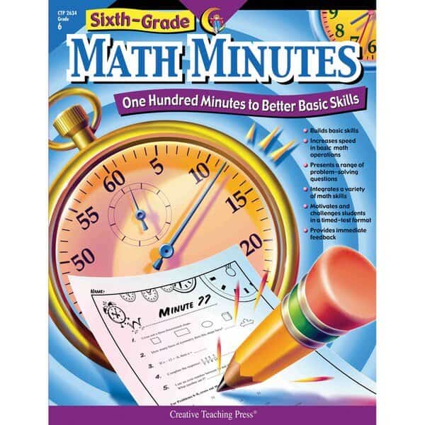 Creative Teaching Press Math Minutes Book, Grade 6