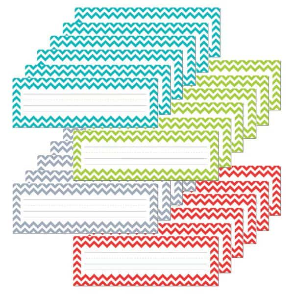 Chevron Solids Name Plates, 36 Pieces, PK6