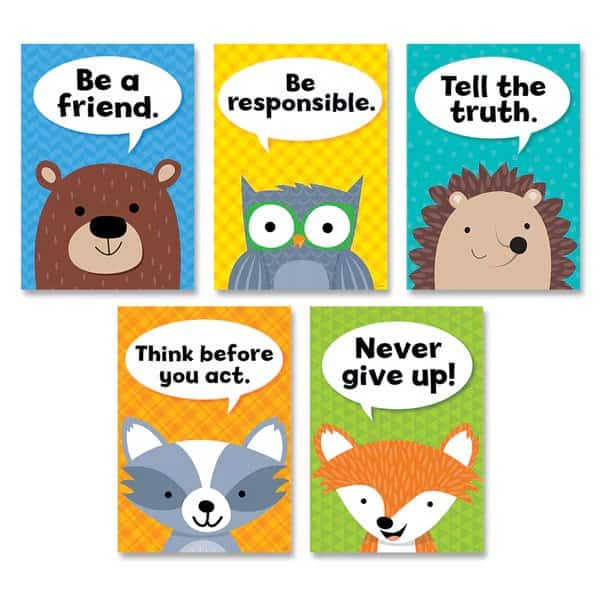 Woodland Friends Character Traits Inspire U™ Poster Pack, 5 Pieces
