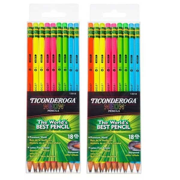 Neon Pencils, Assorted Colors, 18 Pencils Per Set, PK36, 36PK