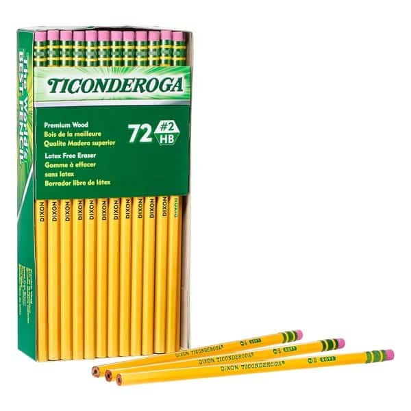 Original Ticonderoga Pencils, No. 2 Soft, Unsharpened, PK72