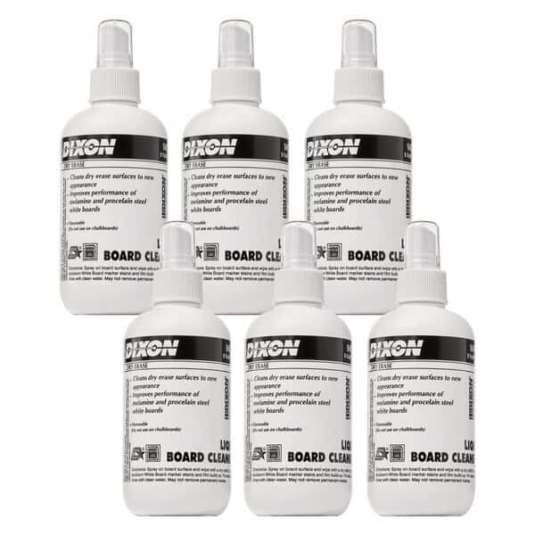 Dry Erase Board Cleaner, Spray Bottle, 8 oz., 6PK