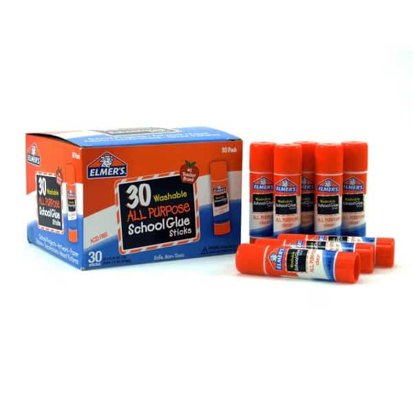 Washable School Glue Sticks, All Purpose, PK30