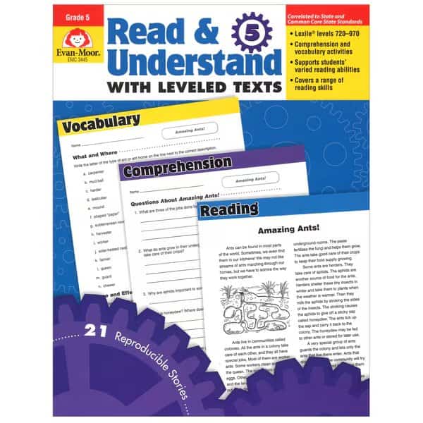 Read + Understand with Leveled Texts Book, Teachers Edition, Grade 5