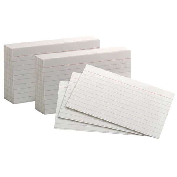 Oxford White Index Cards, 3in x 5in, Ruled, PK2000