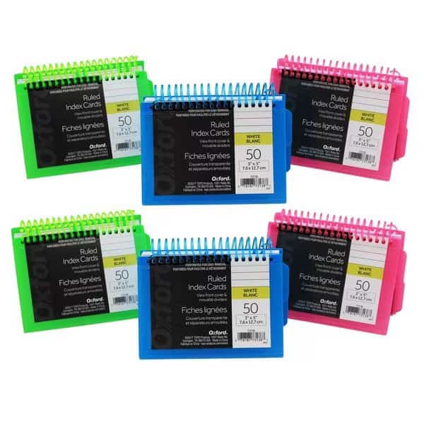 View Front Spiral Index Cards 3in x 5in Poly Cover, PK6