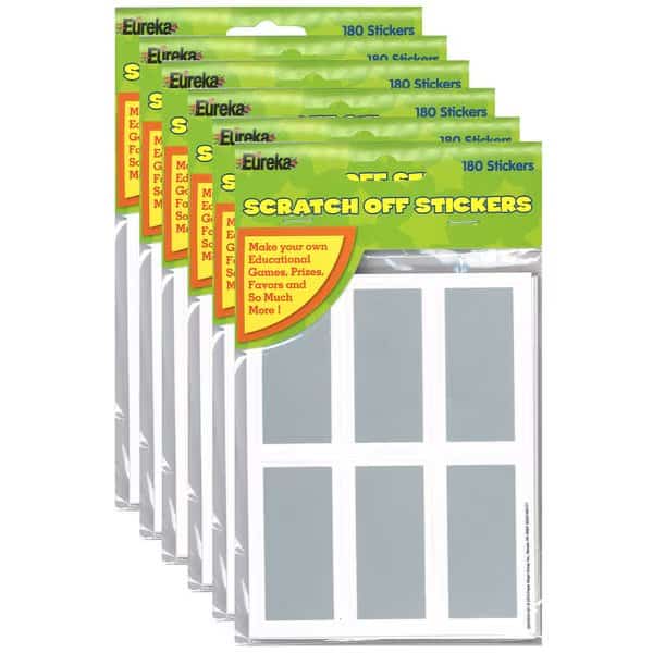 Rectangles Scratch Off Stickers, PK1080