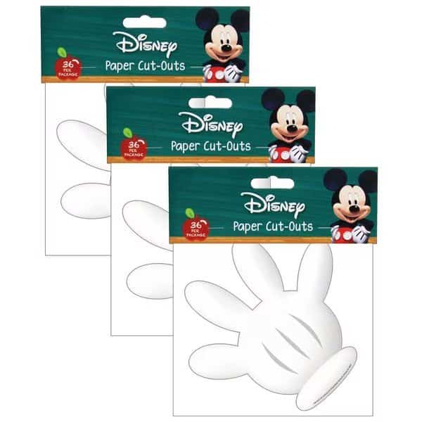 Mickey Mouse Clubhouse Hand Paper Cut Outs, 36 Pieces, PK3