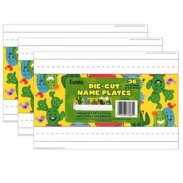 A Sharp Bunch Die Cut Tented Name Plates, 36 Pieces, PK3