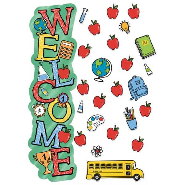 Back to School Welcome All-In-One Door Decor Kit, 40 Pieces, PK2, Eureka, Mfr#: 849337