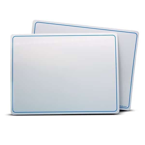 Dry Erase Learning Mat, Two-Sided Plain, 9in x 12in, 12PK