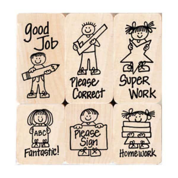 Big n Little Hero Kids For Teachers Stamps, 6 Pieces