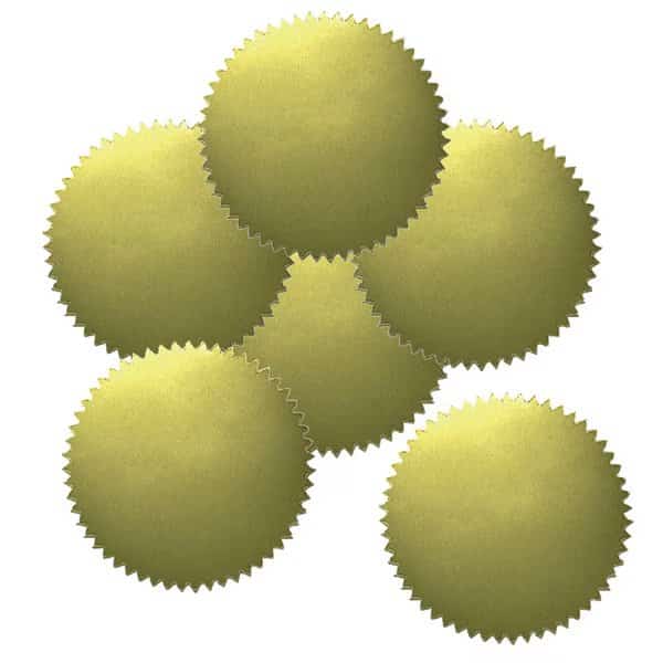 Blank 2" Gold Certificate Seals, 50 Per Pack, PK6