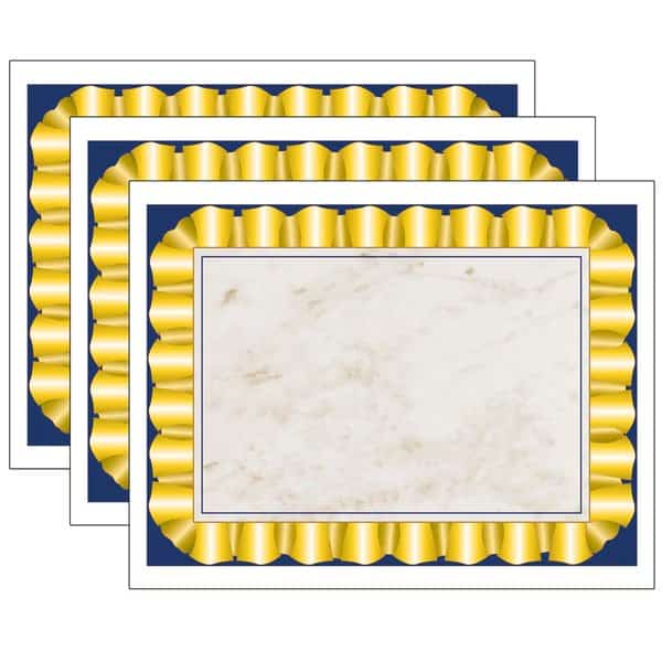 Gold Ribbon Border Paper, 8.5" x 11", 50 Per Pack, PK3