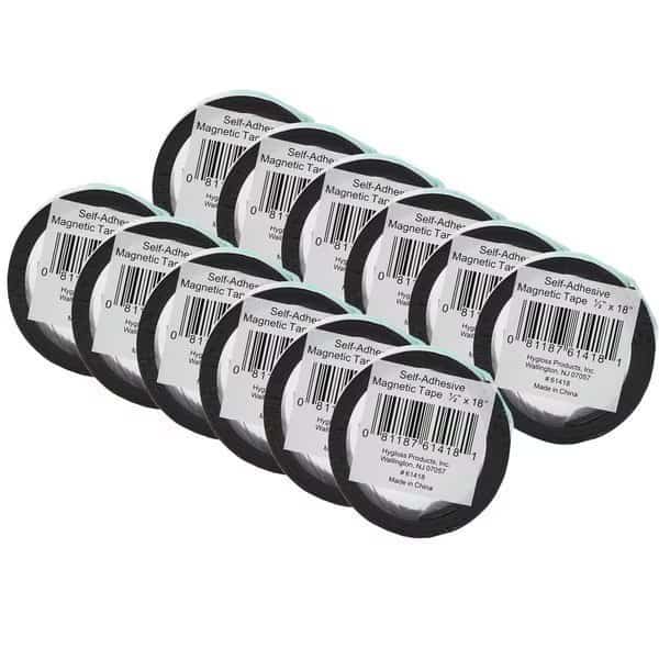 Magnetic Tape, 0.5in x 18in, 24PK