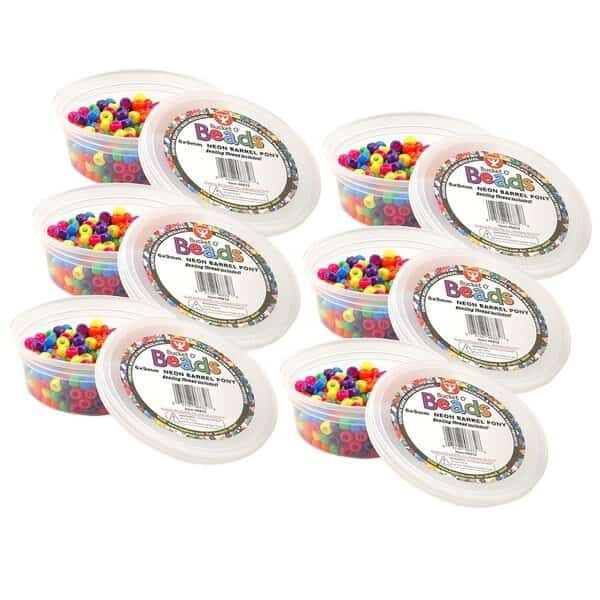 Bucket O Beads, Neon Barrel, 6 x 9 mm, 375 Pieces, PK6