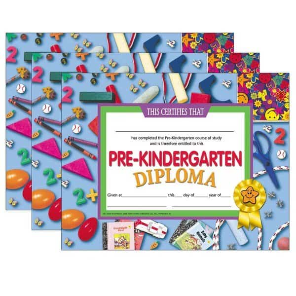 Pre-Kindergarten Diploma, 8.5in x 11in, PK90