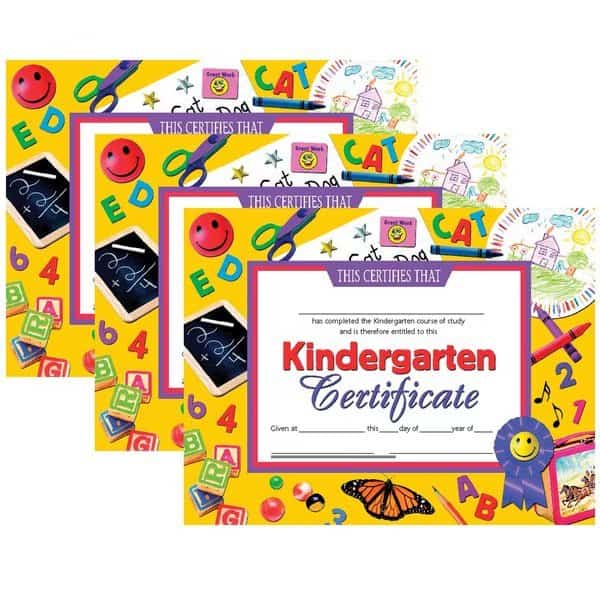 Kindergarten Certificate, 8.5in x 11in, PK90