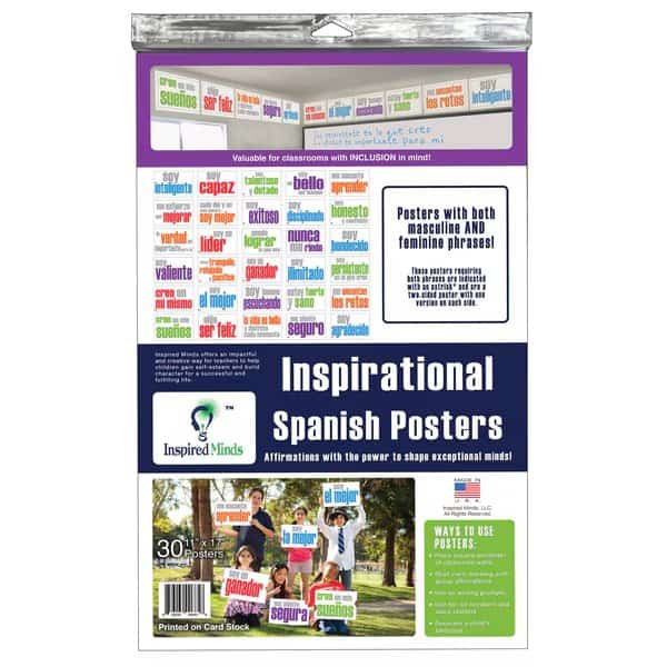 Motivational Card Stock Posters, Set of 30, Spanish