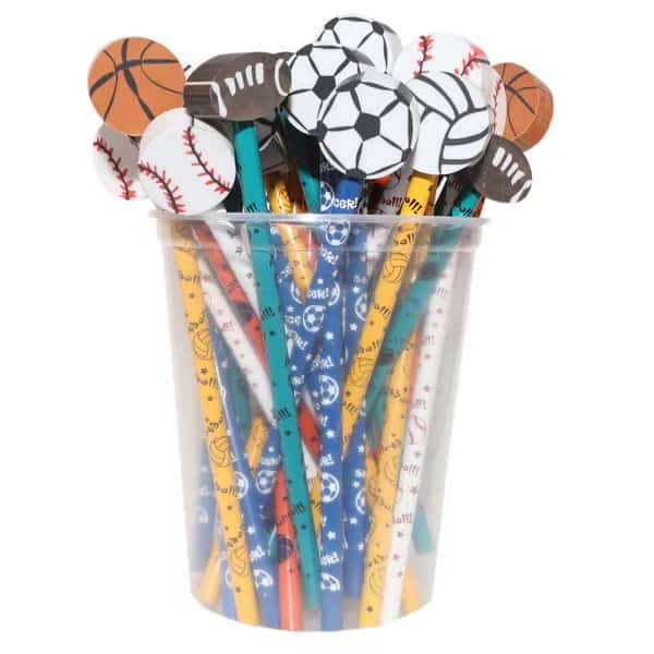 Moon Pencil + Eraser Topper Write-Ons, Sports, PK36