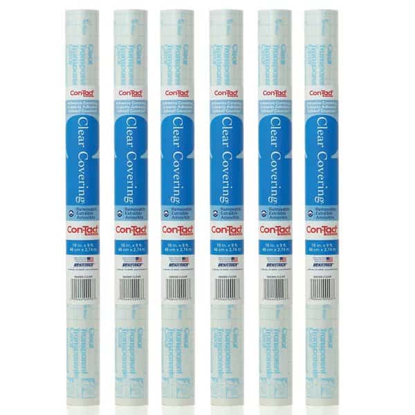 Adhesive Roll, Clear, 18" x 9 ft per Roll, PK6