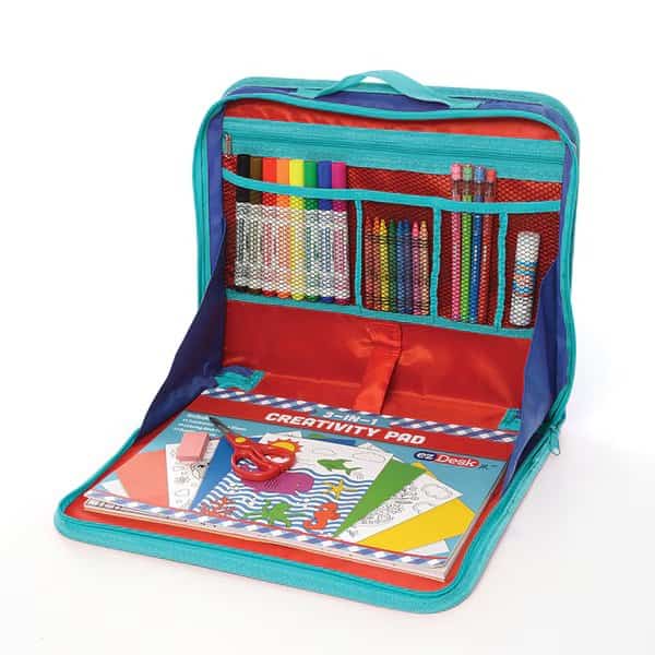EzDesk Travel Activity Kit w/Paper, Writing + Coloring Accessories