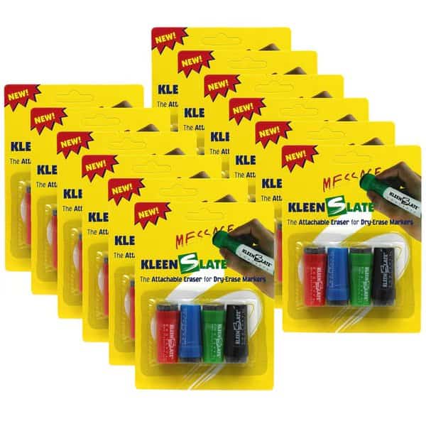 Attachable Erasers for Dry-Erase Markers, PK48