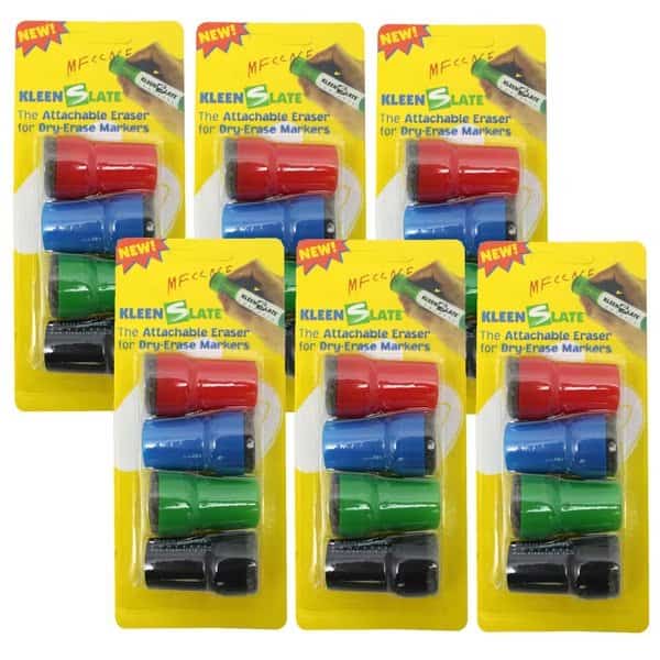 Large Barrel Attachable Eraser Cap for Dry Erase Markers, PK24