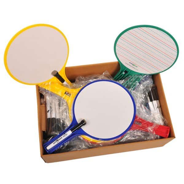 Round Dry Erase Whiteboard Paddles, PK24