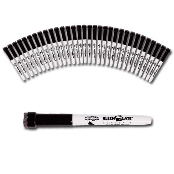 Small Black Dry Erase Markers with Eraser, PK36