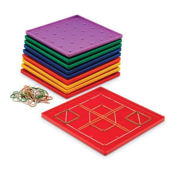 Plastic Geoboard Classpack, 10 Pieces