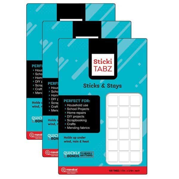 Sticki TABZ, Double Coated, 1/2" x 5/8", PK360
