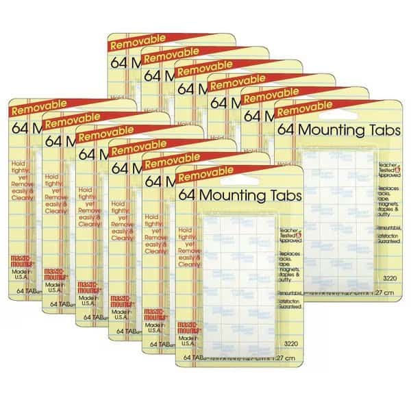 Removable Mounting Tabs, 1/2in x 1/2in, PK768