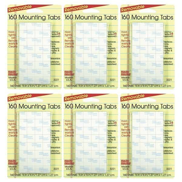 Removable Mounting Tabs, 0.5in x 0.5in, PK960
