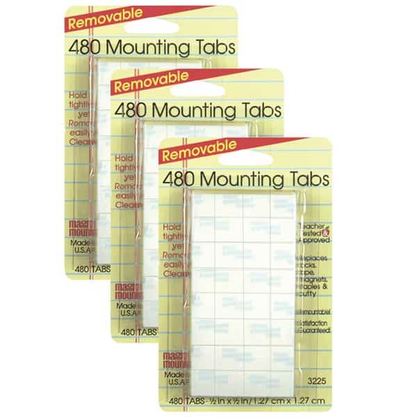 Removable Tabs, 0.5" x 0.5", 480 Per Pack, PK3