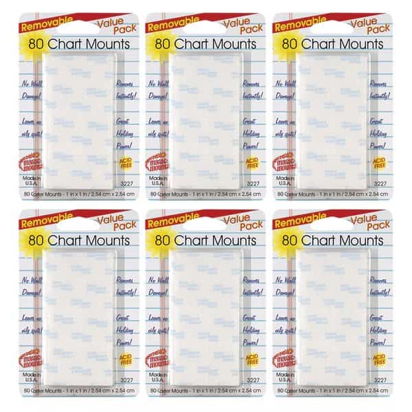Removable Chart Tabs, 1" x 1", 80 Per Pack, PK3