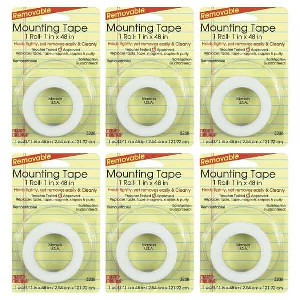 Removable Mounting Tape, 1in x 48in, PK6