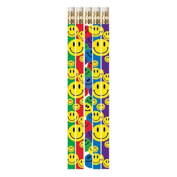Happy Face Assorted Motivational Pencils, PK144