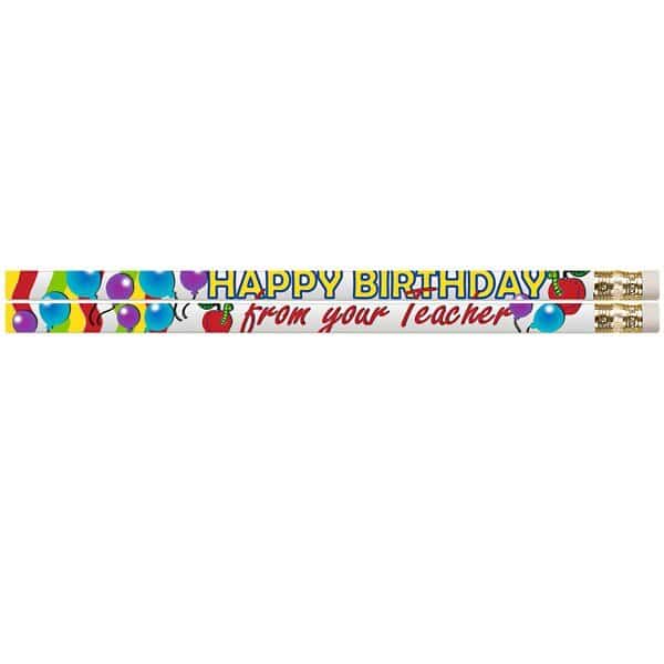 Happy Birthday From Your Teacher Motivational Pencils, PK144