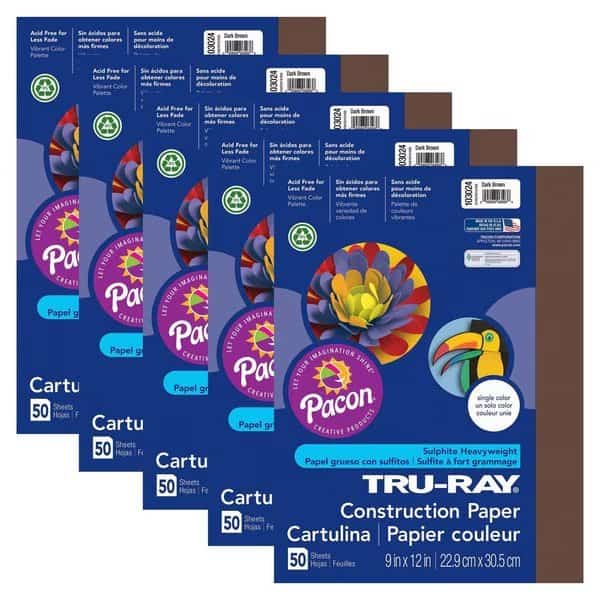 Tru-Ray Construction Paper, Dark Brown, 9x12in, PK250