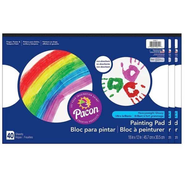 Art Street Painting Paper Pad, White, 18 x 12, 40 Sheets/Pad, PK3