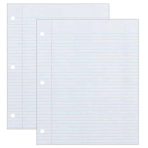 Recycled Filler Paper, 9/32" Ruled, Letter, 500 Sheets, PK2