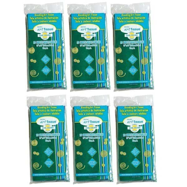 Deluxe Bleeding Art Tissue, 10 Cool Colors, 20x30, PK120