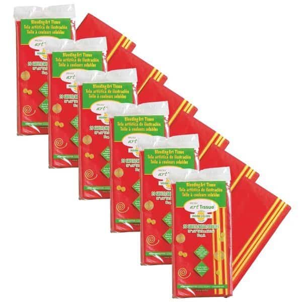 Deluxe Bleeding Art Tissue, 10 Warm Colors, 20x30, PK120