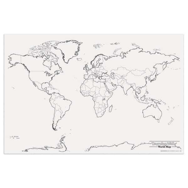 Learning Walls, World Map, 48in x 72in, 1 Piece
