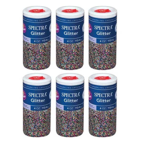 Glitter, Multi-Color, 4 oz. Per Jar, 6PK
