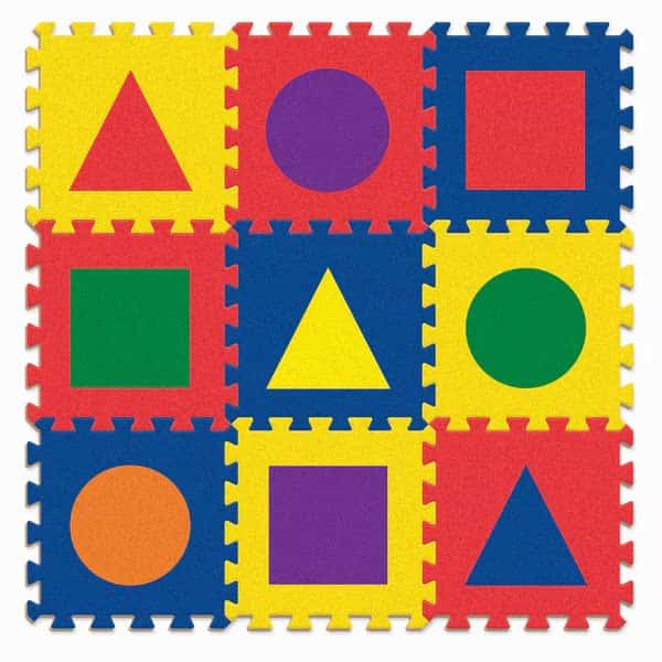 Carpet Tiles, Shapes, 12in. x 12in., 9 Count