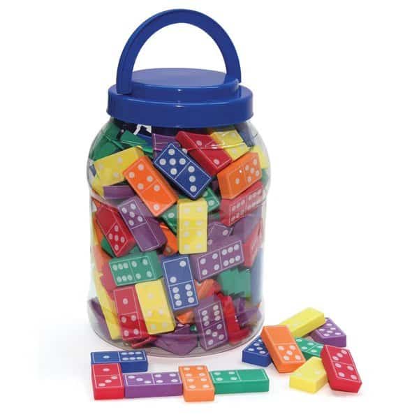 Dominoes, Assorted Colors, 1-3/4in Wide x 3/8in Thick, PK168