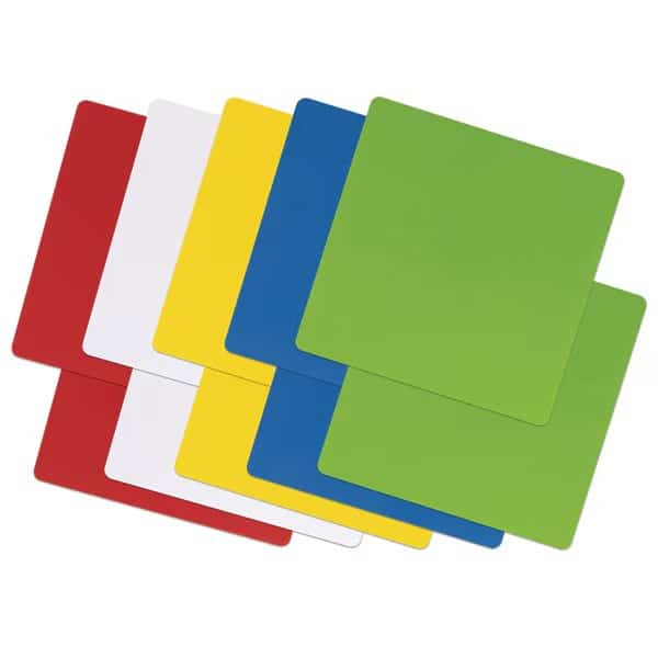 Self-Stick Dry Erase Squares, 5 Assorted Colors, 10in x 10in, PK 10