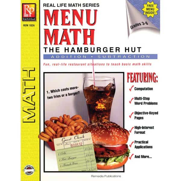Menu Math, The Hamburger Hut Book, Addition And Subtraction